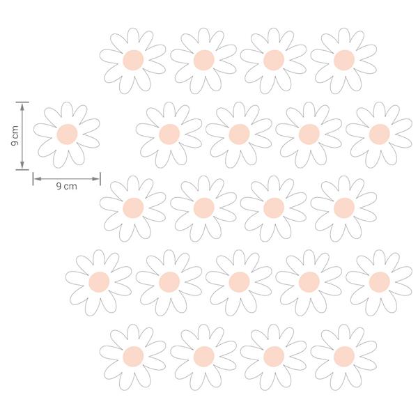 Grote foto muurstickers daisies vii white daisies vii kinderen en baby complete kinderkamers