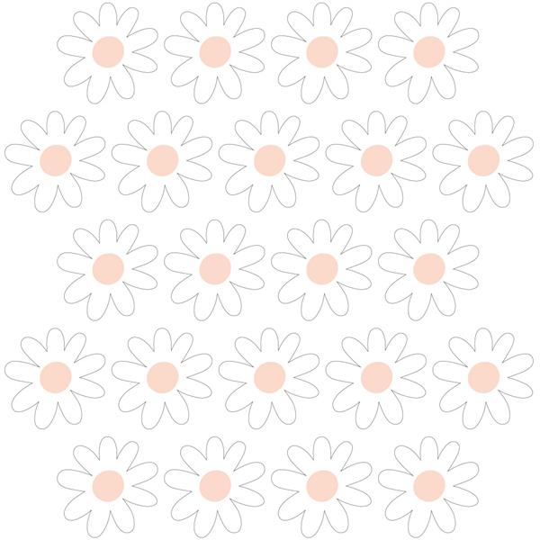 Grote foto muurstickers daisies vii white daisies vii kinderen en baby complete kinderkamers