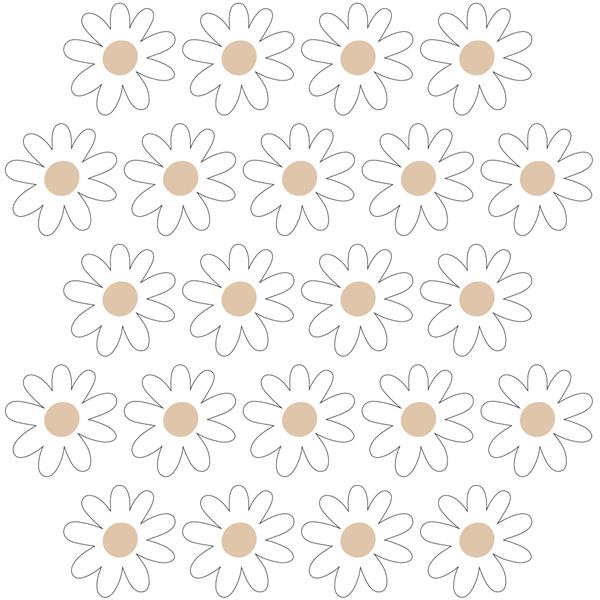 Grote foto muurstickers daisies vi white daisies vi kinderen en baby complete kinderkamers