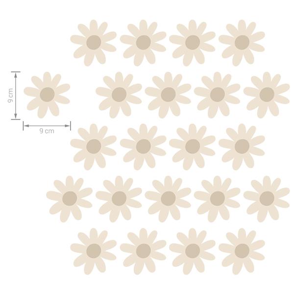 Grote foto muurstickers daisies v beige daisies v kinderen en baby complete kinderkamers