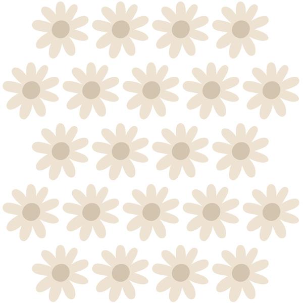 Grote foto muurstickers daisies v beige daisies v kinderen en baby complete kinderkamers