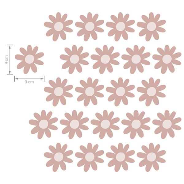 Grote foto muurstickers daisies iv pink daisies iv kinderen en baby complete kinderkamers
