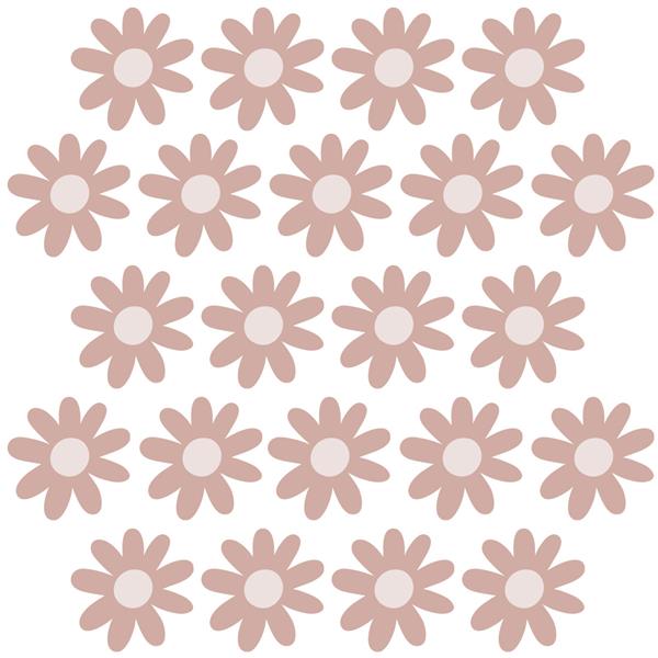 Grote foto muurstickers daisies iv pink daisies iv kinderen en baby complete kinderkamers