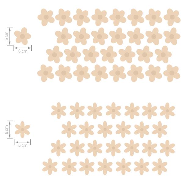 Grote foto muurstickers daisies ii beige daisies ii kinderen en baby complete kinderkamers