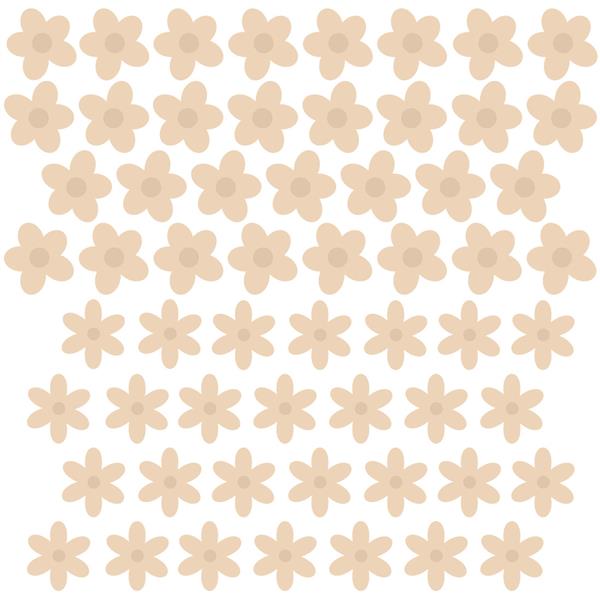 Grote foto muurstickers daisies ii beige daisies ii kinderen en baby complete kinderkamers