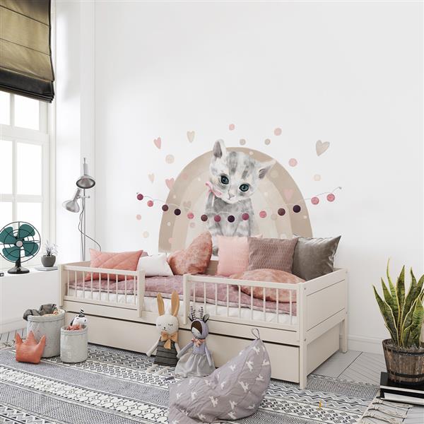 Grote foto muursticker cat cat kinderen en baby complete kinderkamers