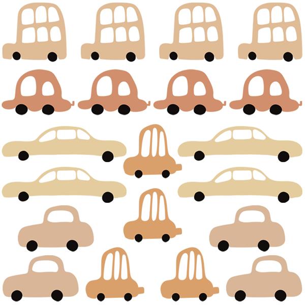 Grote foto muursticker cars boho cars boho kinderen en baby complete kinderkamers