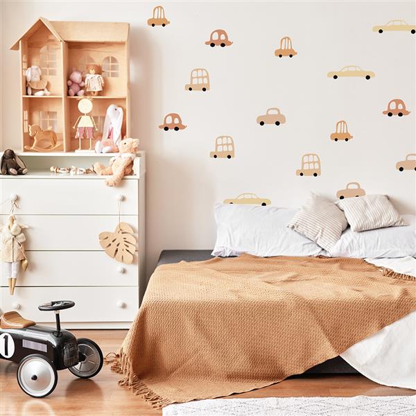 Grote foto muursticker cars boho cars boho kinderen en baby complete kinderkamers