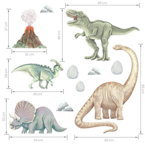 Grote foto muursticker dinosaurs i dinosaurs i kinderen en baby complete kinderkamers