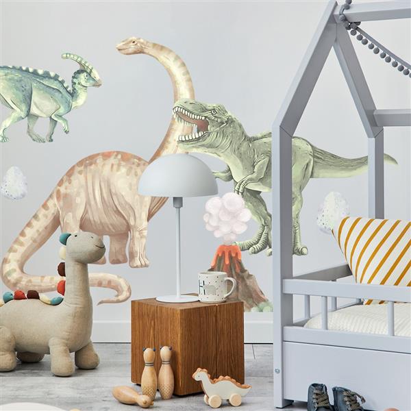 Grote foto muursticker dinosaurs i dinosaurs i kinderen en baby complete kinderkamers