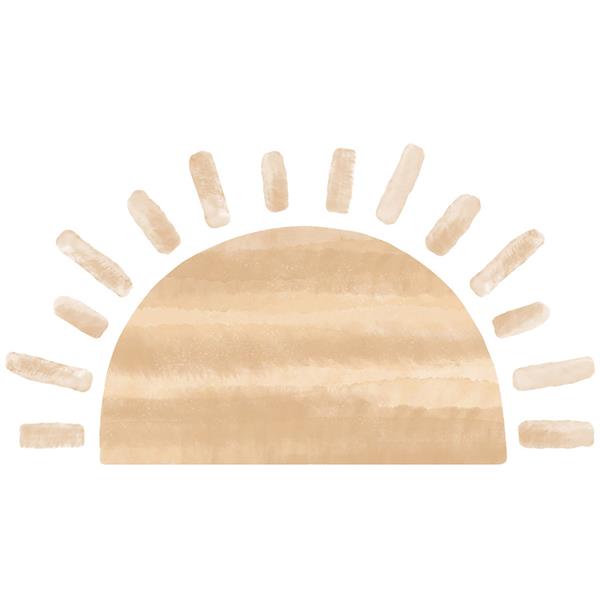 Grote foto muursticker sun beige beige kinderen en baby complete kinderkamers