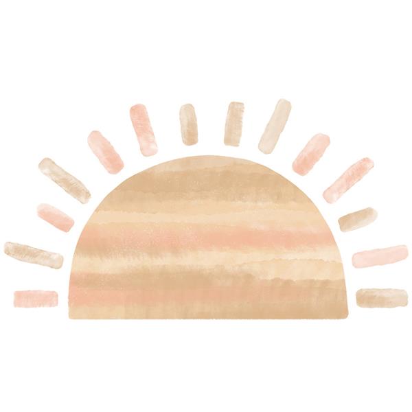 Grote foto muursticker sun pink pink kinderen en baby complete kinderkamers