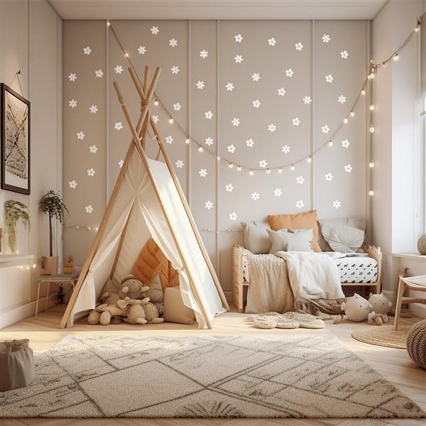Grote foto muurstickers daisies x white daisies x kinderen en baby complete kinderkamers