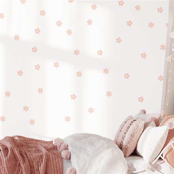 Grote foto muurstickers daisies ix pink daisies ix kinderen en baby complete kinderkamers