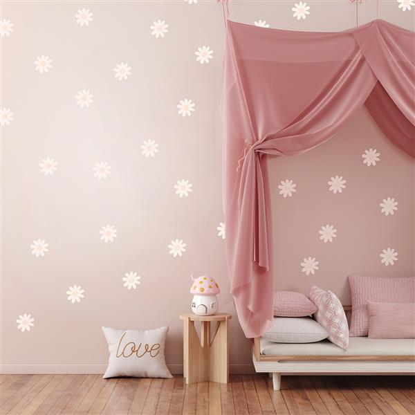 Grote foto muurstickers daisies viii pink daisies viii kinderen en baby complete kinderkamers