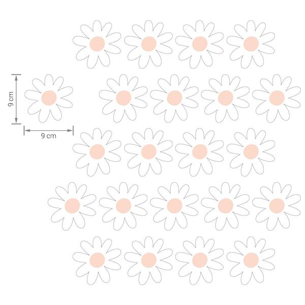Grote foto muurstickers daisies vii white daisies vii kinderen en baby complete kinderkamers