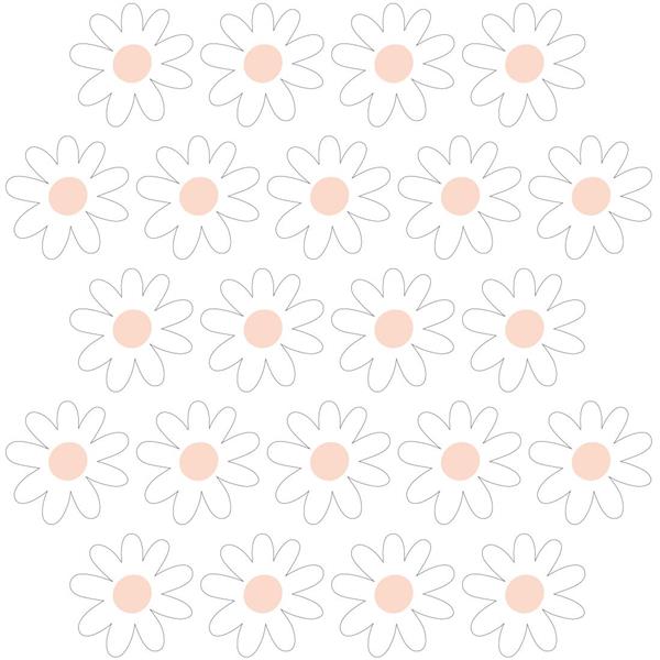 Grote foto muurstickers daisies vii white daisies vii kinderen en baby complete kinderkamers