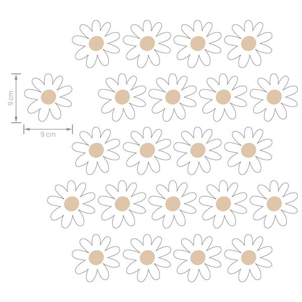 Grote foto muurstickers daisies vi white daisies vi kinderen en baby complete kinderkamers