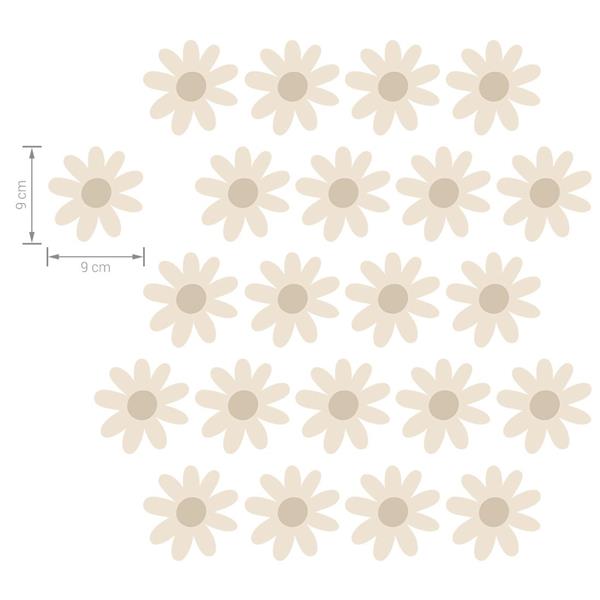 Grote foto muurstickers daisies v beige daisies v kinderen en baby complete kinderkamers