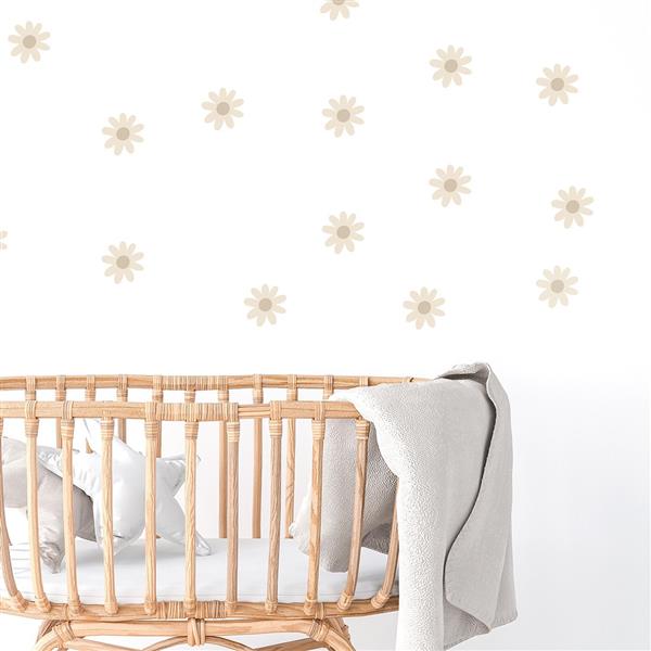 Grote foto muurstickers daisies v beige daisies v kinderen en baby complete kinderkamers