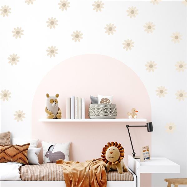 Grote foto muurstickers daisies v beige daisies v kinderen en baby complete kinderkamers