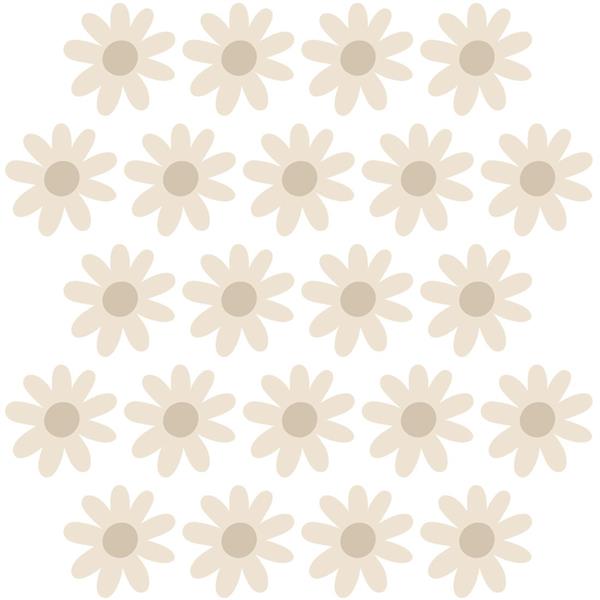 Grote foto muurstickers daisies v beige daisies v kinderen en baby complete kinderkamers