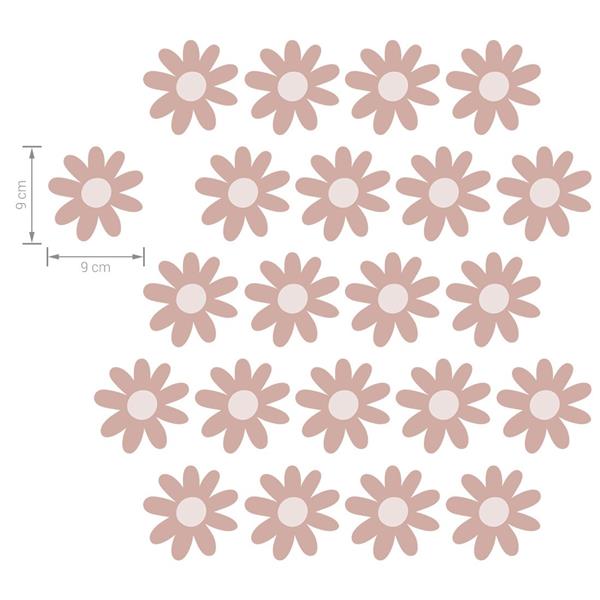 Grote foto muurstickers daisies iv pink daisies iv kinderen en baby complete kinderkamers