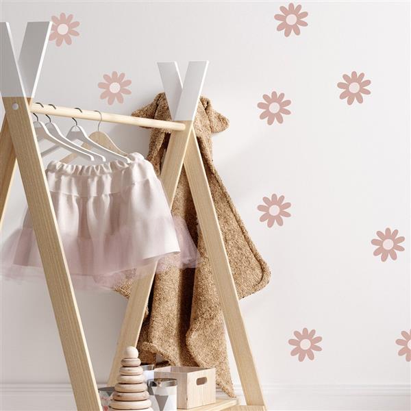 Grote foto muurstickers daisies iv pink daisies iv kinderen en baby complete kinderkamers