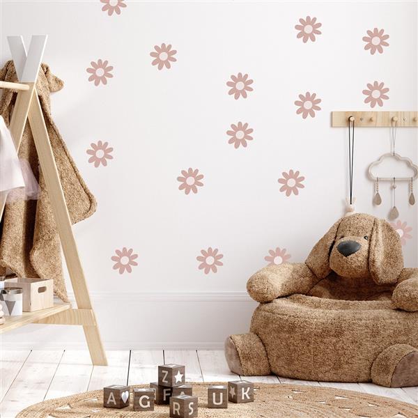 Grote foto muurstickers daisies iv pink daisies iv kinderen en baby complete kinderkamers