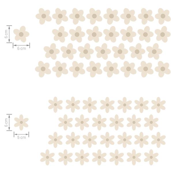 Grote foto muurstickers daisies i beige daisies i kinderen en baby complete kinderkamers