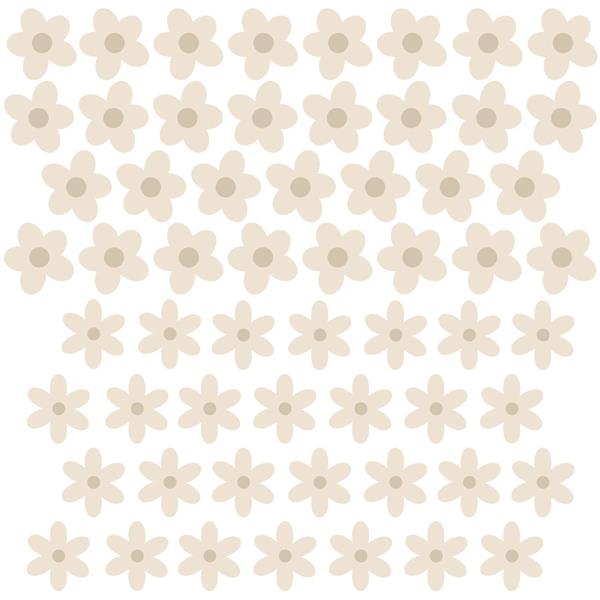 Grote foto muurstickers daisies i beige daisies i kinderen en baby complete kinderkamers