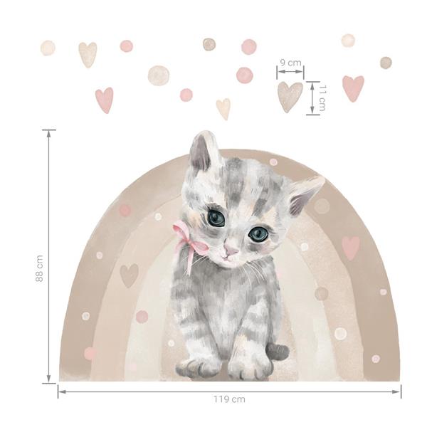 Grote foto muursticker cat cat kinderen en baby complete kinderkamers