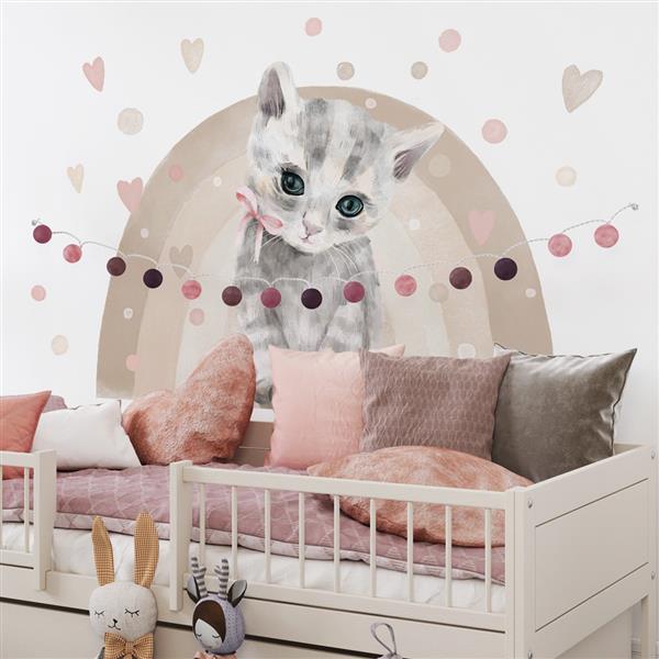 Grote foto muursticker cat cat kinderen en baby complete kinderkamers
