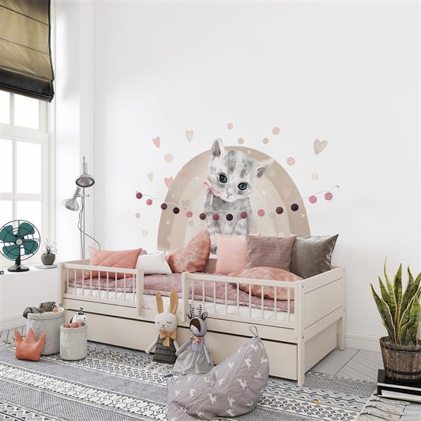 Grote foto muursticker cat cat kinderen en baby complete kinderkamers