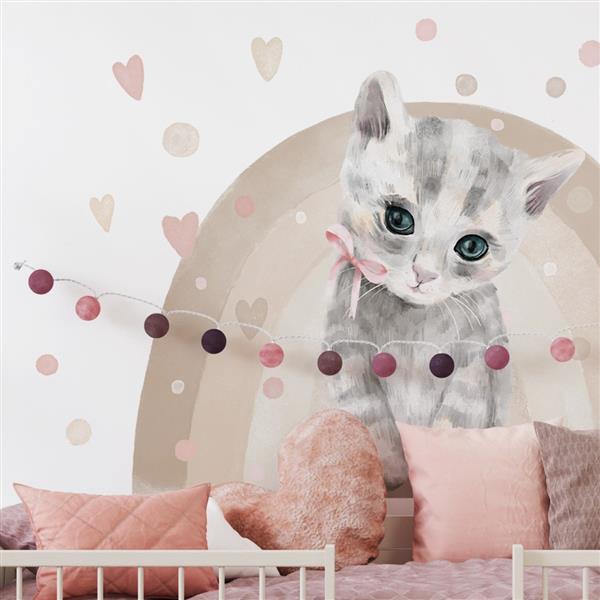 Grote foto muursticker cat cat kinderen en baby complete kinderkamers
