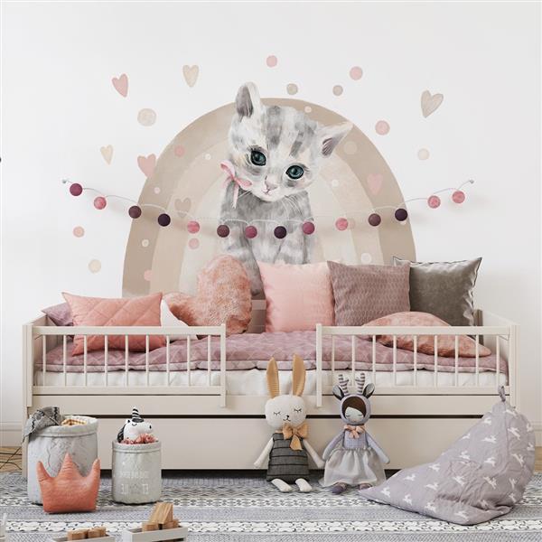 Grote foto muursticker cat cat kinderen en baby complete kinderkamers