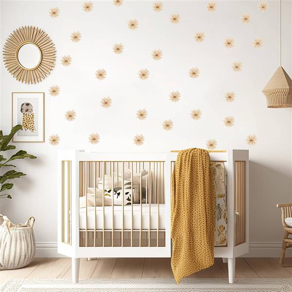 Grote foto muursticker daisy boho daisy boho kinderen en baby complete kinderkamers