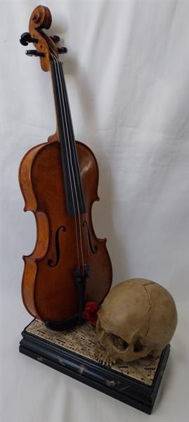 Grote foto ried gould sculptuur le violoniste 63.5 cm memento mori the violinist viool hoogwaard antiek en kunst curiosa en brocante