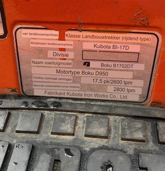 Grote foto kubota b1 17d compacte mini tractor. agrarisch tractoren