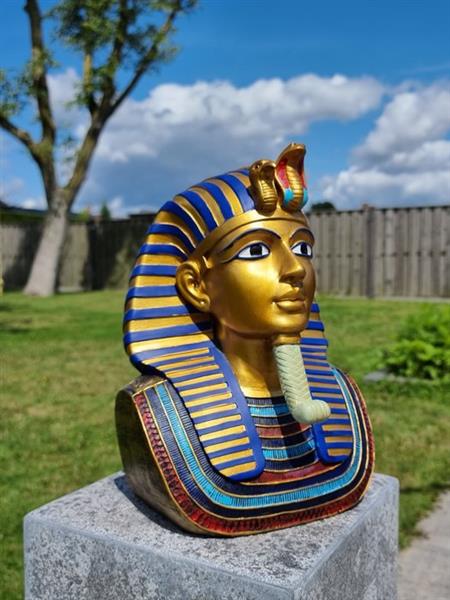 Grote foto beeld large toetanchamon replica farao egypt 30.5 cm polysteen antiek en kunst curiosa en brocante