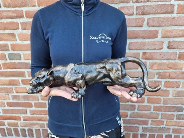 Grote foto beeld large iron panther statue 4kg 10.5 cm ijzer gegoten gesmeed antiek en kunst curiosa en brocante