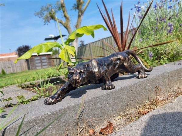 Grote foto beeld large iron panther statue 4kg 10.5 cm ijzer gegoten gesmeed antiek en kunst curiosa en brocante