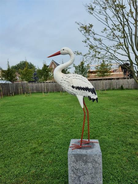 Grote foto beeld xl metal garden stork metal 80.5 cm metaal antiek en kunst curiosa en brocante