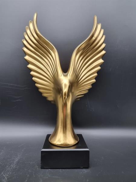 Grote foto sculptuur gold eagle ceramic 35 cm keramiek antiek en kunst curiosa en brocante