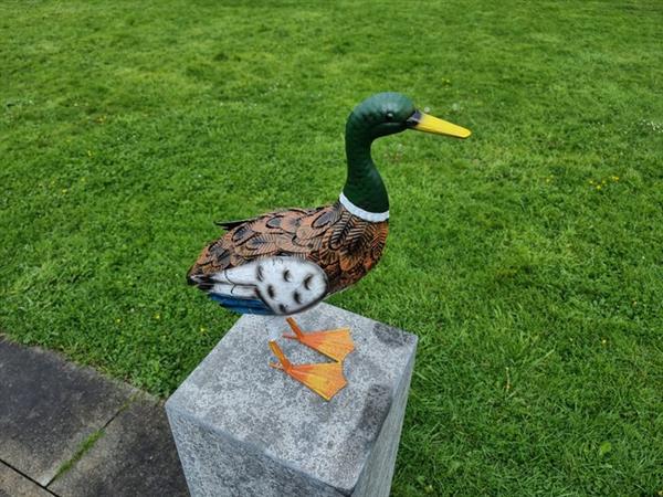 Grote foto beeld large metal duck 44 cm metaal antiek en kunst curiosa en brocante