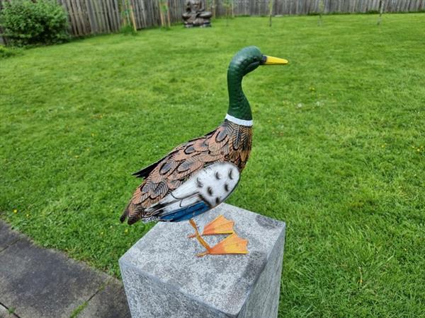 Grote foto beeld large metal duck 44 cm metaal antiek en kunst curiosa en brocante