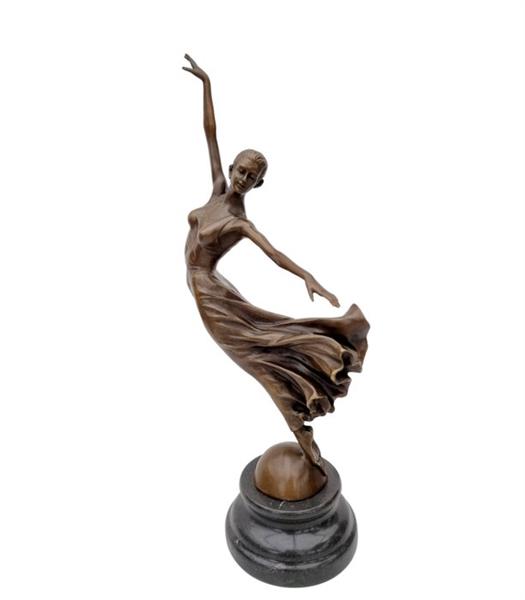 Grote foto sculptuur a grecefull dancer 36 cm brons marmer antiek en kunst curiosa en brocante