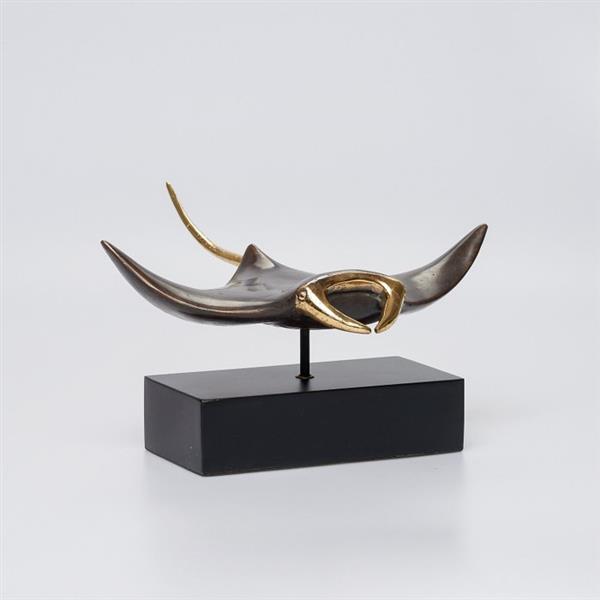 Grote foto sculptuur no reserve price bronze manta ray sculpture with polished accents on base 16 cm bro antiek en kunst curiosa en brocante