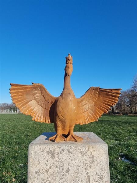 Grote foto beeldje a royal swan ijzer gegoten gesmeed antiek en kunst curiosa en brocante