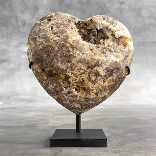 Grote foto geen reserveprijs prachtige hartvorm van kristalkwarts op standaard kristal hoogte 19 cm br antiek en kunst curiosa en brocante